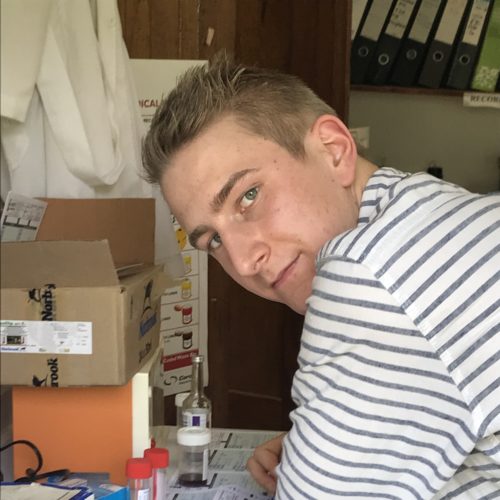 Maxence, medical student, compiles cases of infected patients