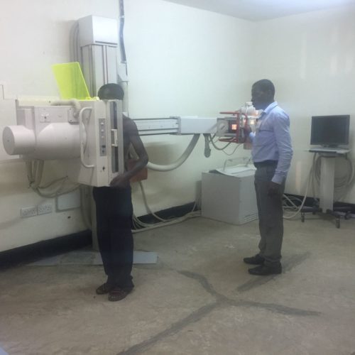 Moses taking a chest Xray