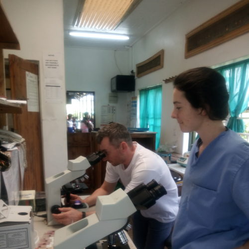 Delphine, student in biomedical sciences, at the laboratory