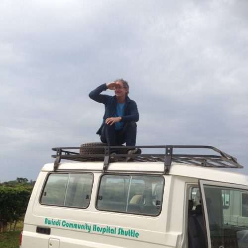Dr Kohut watches out for our plane back